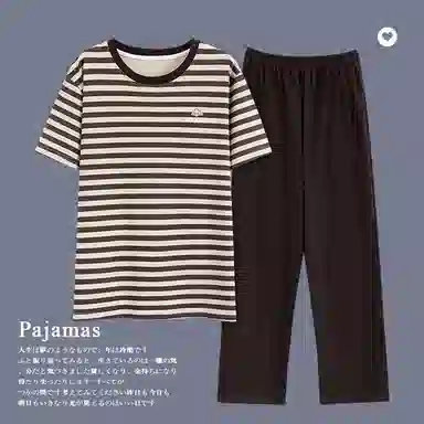 莫代尔 耐磨舒适圆领柔软亲肤透气无束缚短袖长裤可外穿家居服睡衣套装 男款 深灰色