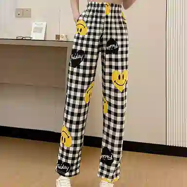 莫代尔 时尚格子印花舒适亲肤长裤睡裤 女款 花色