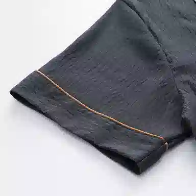 莫代尔 舒适轻盈透气翻领开衫休闲不易起球短袖可外穿家居服睡衣套装 男款 深灰色