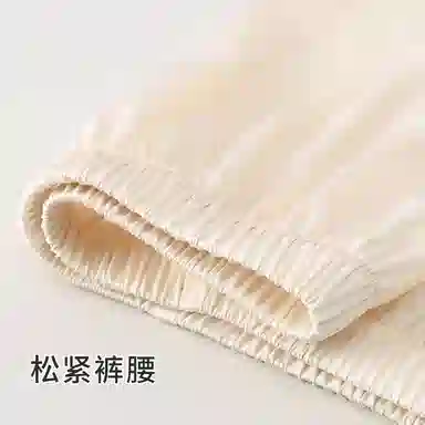 莫代尔 清新舒适翻领柔软亲肤长袖上衣家居服可外穿不易起球长裤睡衣套装 女款 杏色