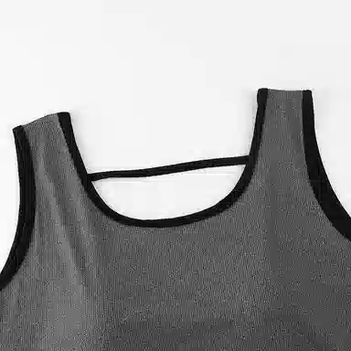 莫代尔 舒适亲肤高透气自带胸垫防凸点耐穿不易变形衣口防走光设计无袖背心居家休闲可外穿睡裙 女款 深灰色