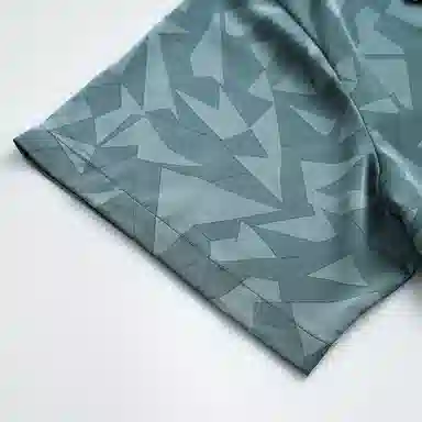 莫代尔 舒适百搭翻领短袖上衣柔软亲肤短裤可外穿家居服长裤睡衣套装 男款 暗青色