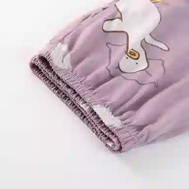 莫代尔 亲肤纯棉柔软舒适卡通时尚单条裤女士睡裤 女款 豆沙紫