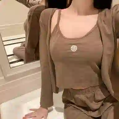 莫代尔 舒适亲肤带胸垫防凸点素色简约休闲韩版时尚家居服长袖长裤睡衣套装 女款