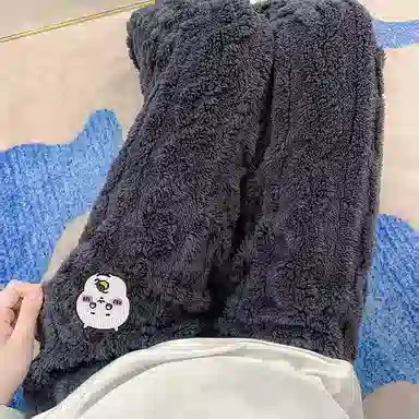 莫代尔 纯色时尚柔软亲肤保暖储温可外穿睡裤 女款 深灰色