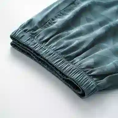 莫代尔 舒适百搭翻领短袖上衣柔软亲肤短裤可外穿家居服长裤睡衣套装 男款 暗青色