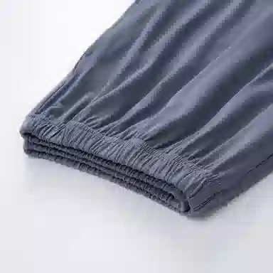 莫代尔 气质时尚个性大方圆领韩版百搭简洁休闲舒适柔软细腻短袖长裤家居服可外穿睡衣套装 男款