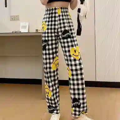 莫代尔 时尚格子印花舒适亲肤长裤睡裤 女款 花色