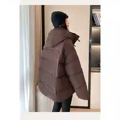 丝絮丝绸 宽松连帽长袖棉服 女款