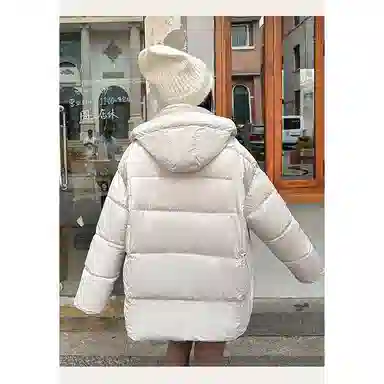 丝絮丝绸 宽松连帽长袖棉服 女款