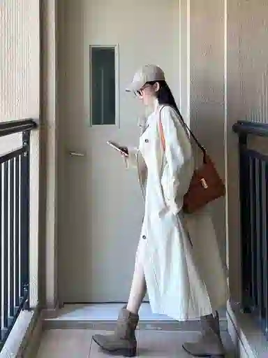 丝絮丝绸 秋季温柔优雅气质穿搭英伦风外套风衣 男女同款