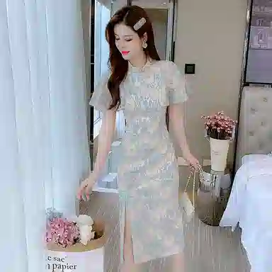 丝絮丝绸 通勤简约舒适百搭休闲短袖连衣裙 女款