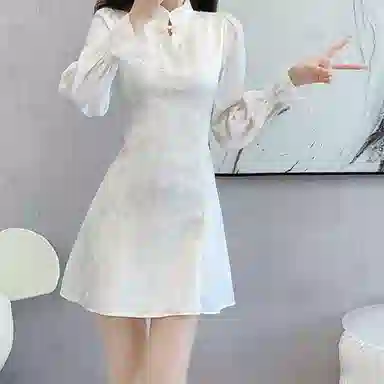 丝絮丝绸 新中式旗袍高级感长袖连衣裙 女款