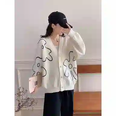 丝絮丝绸 韩版秋季宽松时尚高级感慵懒风上衣针织衫 女款