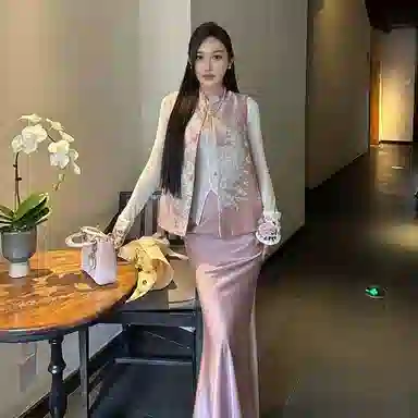 丝絮丝绸 新中式国风盘扣提花马甲 女款