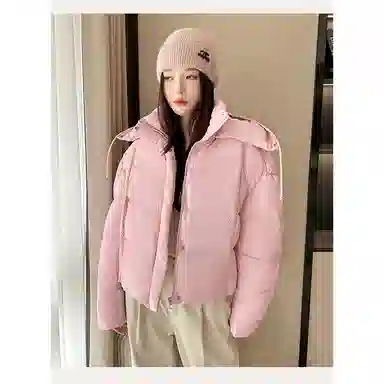 丝絮丝绸 韩系韩版学院风宽松加厚面包服小个子棉衣棉服 女款