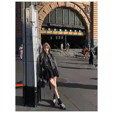 丝絮丝绸 美式复古高级设计感立领外套皮衣 女款