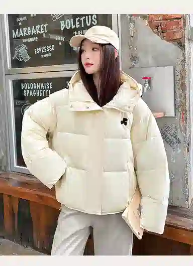 丝絮丝绸 冬季韩版宽松加厚面包服小个子棉衣棉服 女款