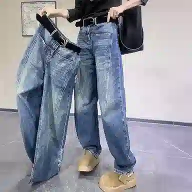 丝絮丝绸 通勤休闲简约窄版牛仔裤 女款