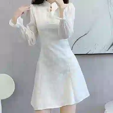 丝絮丝绸 新中式旗袍高级感长袖连衣裙 女款