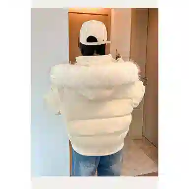 丝絮丝绸 宽松毛领长袖棉服 女款