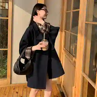 丝絮丝绸 秋高级感休闲宽松显瘦大衣风衣 女款