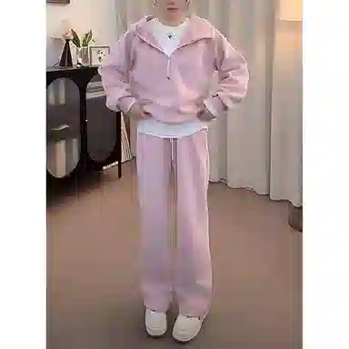 丝絮丝绸 秋季时尚小个子宽松阔腿裤两件套休闲套装 女款