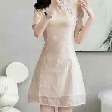 丝絮丝绸 新中式简约百搭短袖连衣裙 女款