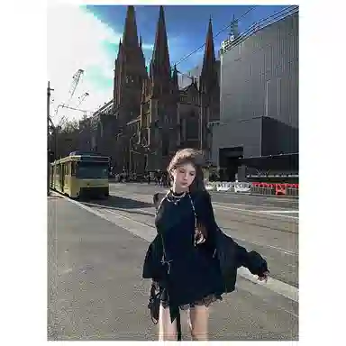 丝絮丝绸 美式复古高级设计感立领外套皮衣 女款