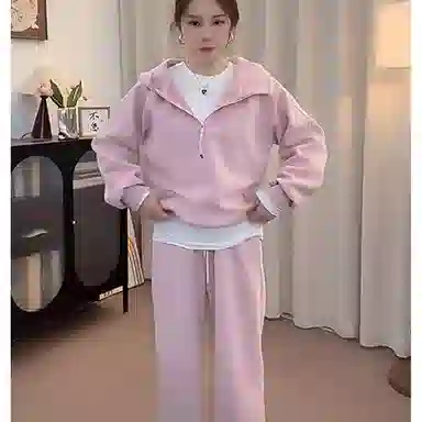 丝絮丝绸 秋季时尚小个子宽松阔腿裤两件套休闲套装 女款