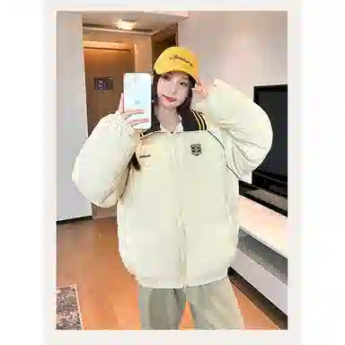 丝絮丝绸 冬季韩版百搭宽松加厚面包服小个子外套棉服 女款