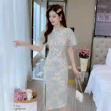 丝絮丝绸 通勤简约舒适百搭休闲短袖连衣裙 女款