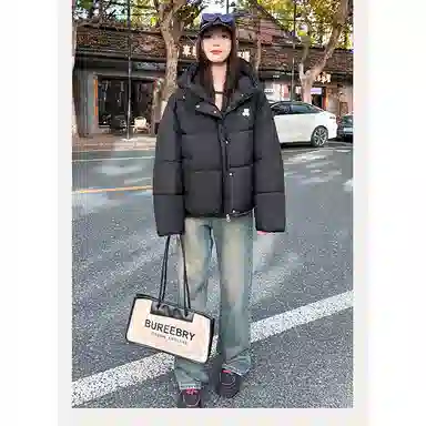 丝絮丝绸 冬季韩版宽松加厚面包服小个子棉衣棉服 女款