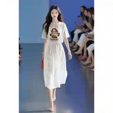 丝絮丝绸 洋气小众法式时尚气质减龄蕾丝上衣蛋糕裙两件套裙装套装 女款