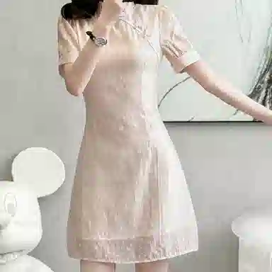丝絮丝绸 新中式简约百搭短袖连衣裙 女款