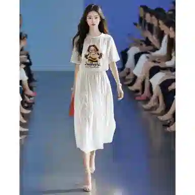 丝絮丝绸 洋气小众法式时尚气质减龄蕾丝上衣蛋糕裙两件套裙装套装 女款
