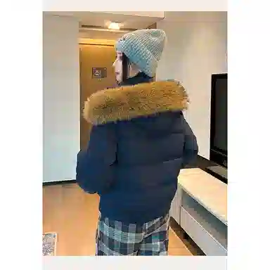 丝絮丝绸 宽松毛领长袖棉服 女款