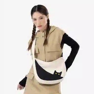 NOXXON Nylon Crossbody Bag Caramel Brown/Off-White