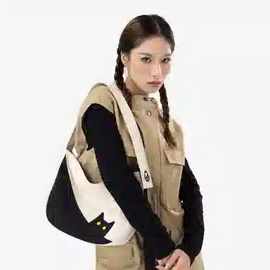 NOXXON Nylon Crossbody Bag Caramel Brown/Off-White