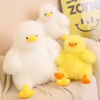 润灿 可爱炸毛墩墩鸭 玩偶 毛绒公仔