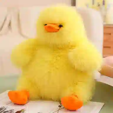 润灿 可爱炸毛墩墩鸭 玩偶 毛绒公仔