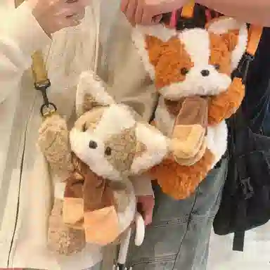 润灿 柯基橘狗单肩包 可爱 玩偶周边