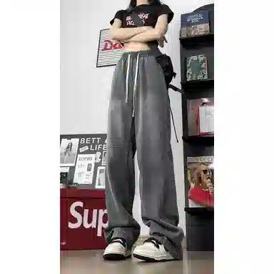 水中花 薄款宽松百搭牛仔裤 女款