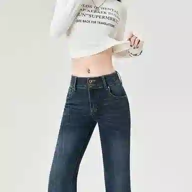 水中花 低腰显瘦微喇裤牛仔裤 女款