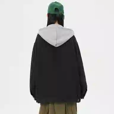 帕丁顿熊 美式复古小熊人物刺绣宽松休闲百搭学院日常穿搭假两件水洗做旧可拆卸连帽牛仔外套 男女同款