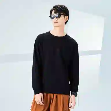 棉致 星光十字简约纯色复古休闲柔软抗皱舒适基础百搭美式街头宽松落肩套头圆领卫衣 男女同款