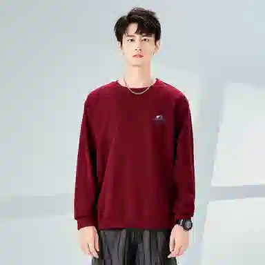 棉致 渐变山脉简约纯色复古休闲柔软抗皱舒适基础百搭美式街头宽松落肩套头圆领卫衣 男女同款