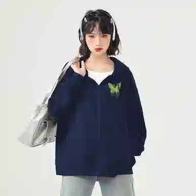 棉致 简约纯色宽松连帽长袖卫衣 女款