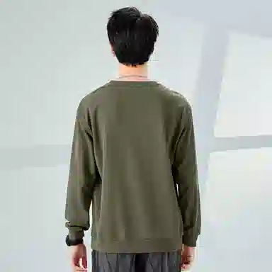 棉致 领结小猫简约纯色复古休闲柔软抗皱舒适基础百搭美式街头宽松落肩套头圆领卫衣 男女同款