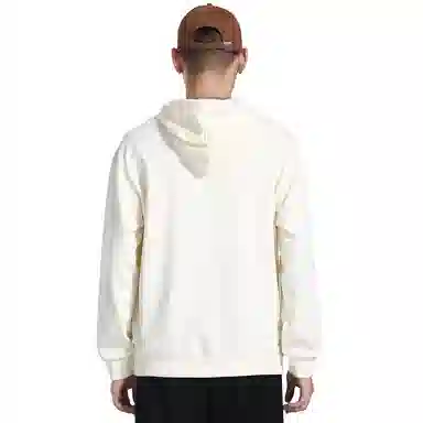 棉致 幸运标志简约基础无性别主义美式街头弹力柔软舒适抗皱挺括休闲透气套头连帽卫衣 男女同款